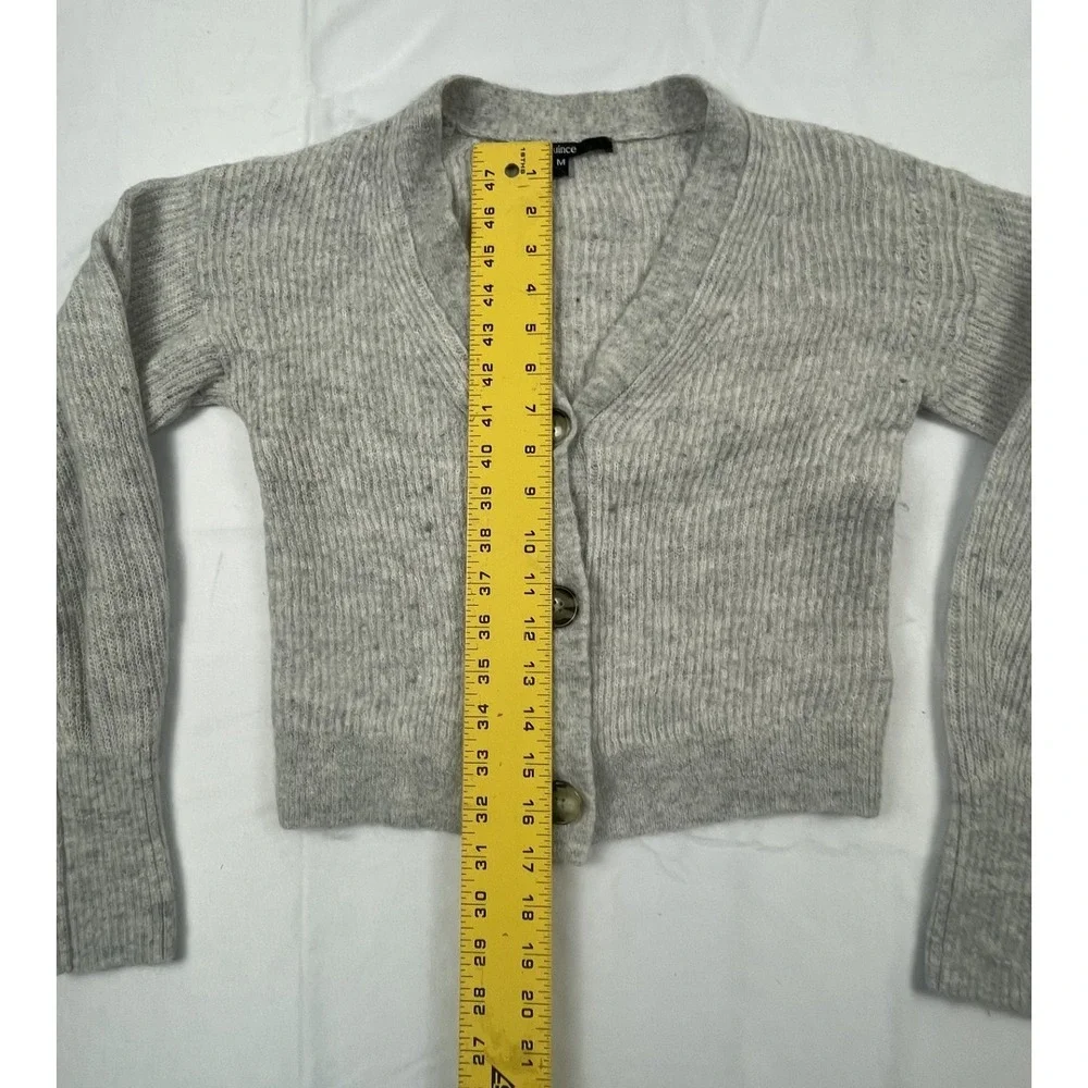 Quince Alpaca Wool Cropped Cardigan Sweater Womens Medium Ivory Quiet Luxury